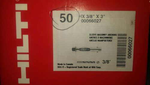 Hilti concrete sleeve anchor 3/8 x 3 box of 50