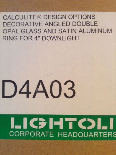 New In Box D4A03 Lightolier Calculite 4&#034; Satin Aluminum Opal Glass Downlight