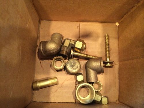 HUGE LOT of assorted BRASS / bronze fittings pipes plumber tools miscellaneous