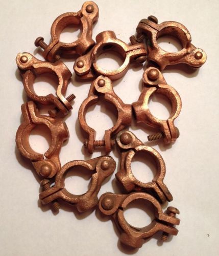 (10) 1/2&#034; copper clad split ring pipe hangers for sale