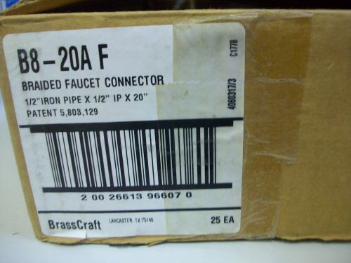 Quantity of 18 Brasscraft 20 in. Braided Faucet Connector 1/2 x 1/2  B8-20AF New