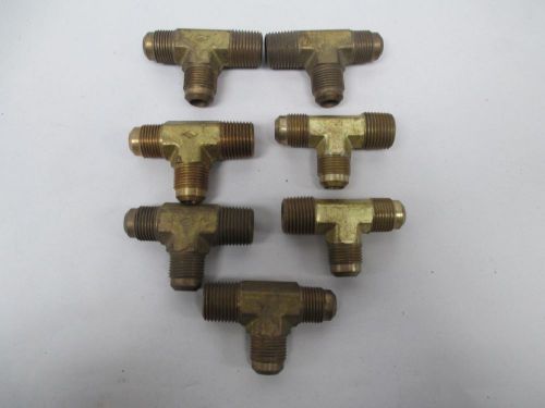 Lot 7 new brass tee 1/2in npt union coupler pipe fitting d310274 for sale