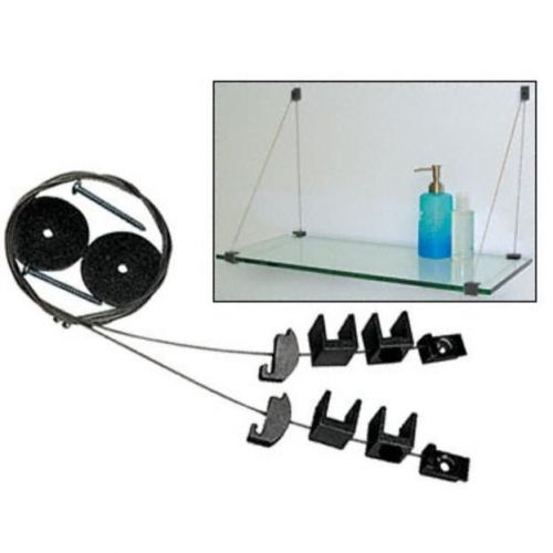 Crl black cable shelf bracket system for 5/8&#034; 3/4&#034; shelves holds up to 100 lbs for sale