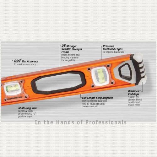 Swanson tool svi480 savage 48&#034; pro i-beam optical level w/gel end caps non-magn for sale