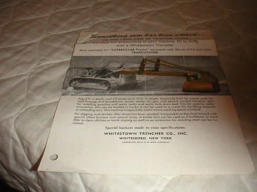 1950 WHITESTOWN TRENCHER FOR CATERPILLAR HT4 TRAXCAVATOR SALES BROCHURE