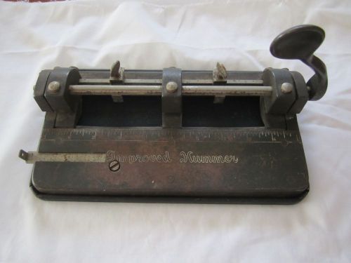 VINTAGE WILSON-JONES HUMMER CHICAGO adjustable heavy metal hole paper punch