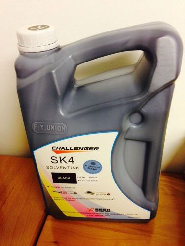 Challenger SK4 Solvent Ink Black (5 Liter) &#034;Same Day Shipping From USA&#034;