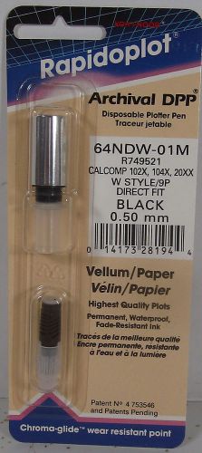 KOH-I-NOOR Rapidoplot Black 0.50 mm Style W Plotter pen, 64NDW-01M for Calcomp P