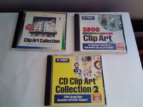 3 DISC SET ALL CLIP ART COLLECTION FROM EXPERT AND PC PAINTBRUSH. FREE SHIPPING!