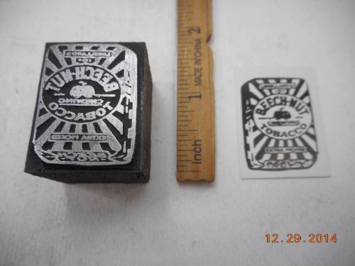 Letterpress Printing Printers Block, Beech Nut Chewing Tobacco in Pouch