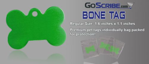 10 Stunning Green Bone Tags.  Anodized aluminum. Ready to personalize.