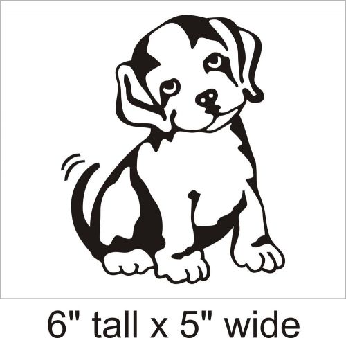 2X &#034;CUTE PUPPY&#034; Decal Vinyl Car i Pad Laptop Window Wall Sticker-FA194