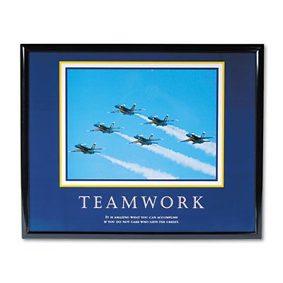 &#034;Teamwork&#034; (Jets) Framed Motivational Print, 30 x 24