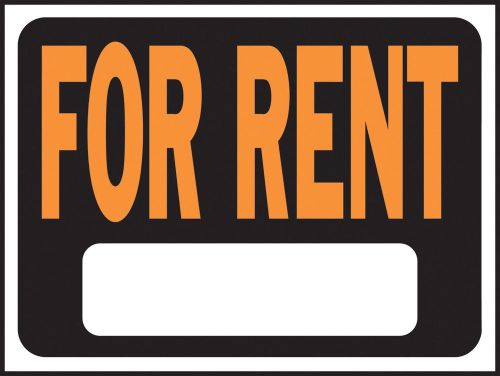 Hy-Ko Plastic Sign Red 9&#034; X 12&#034; For Rent