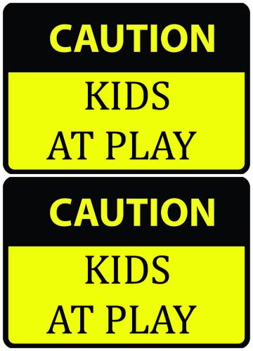 2 Signs Pack Yellow Caution Kids At Play Playground Safety First Daycare High US