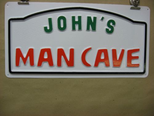 MAN CAVE Personalized Custom Made 3D Embossed Plastic Sign 7x16, Shop Room
