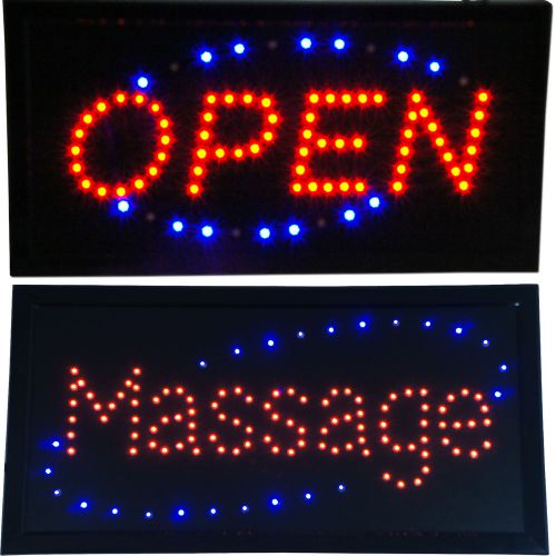 Open &amp; Massage LED Store animated Sign bright neon spa salon Store