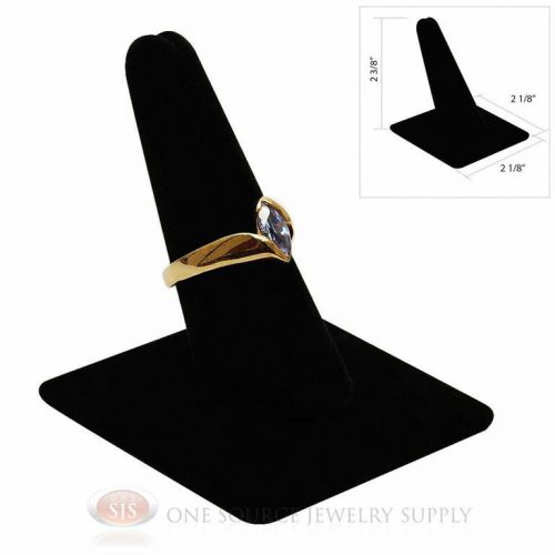 2 3/8&#034; Single Finger Black Velvet Ring Display Jewelry Showcase Presentation