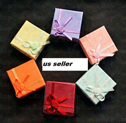 24 pc New Jewelry Wedding Woman Paper Ring Earring Color Gift Box Wholesale Xmas
