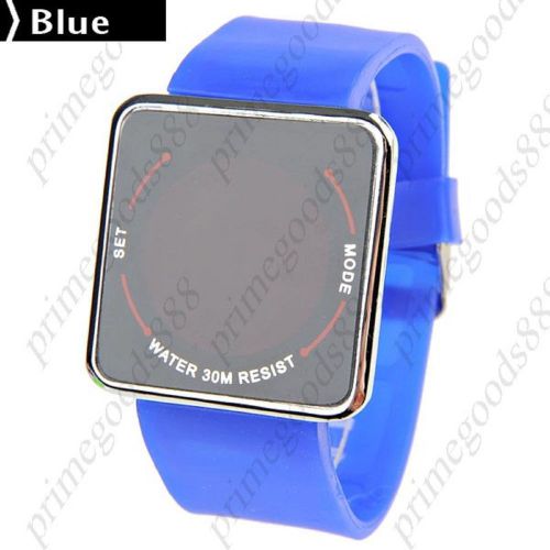 Unisex Capacitive Touch Screen Electronic LED Watch Wrist watch Silicone in Blue