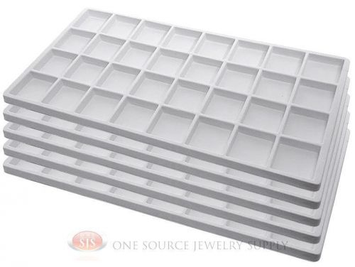 5 White Insert Tray Liners W/ 32 Compartments Drawer Organizer Jewelry Displays
