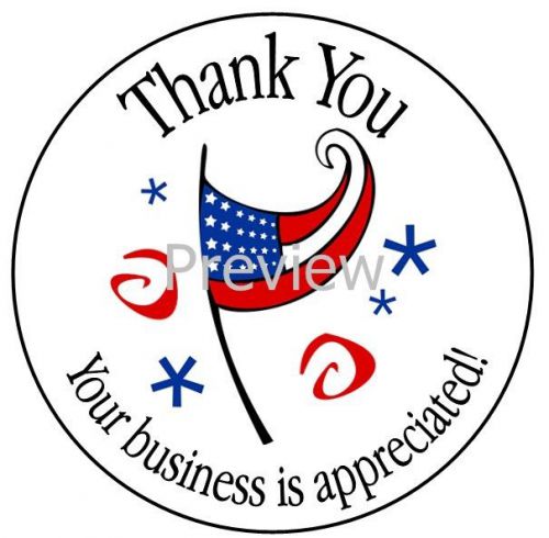 AMERICAN FLAG &amp; STARS #15 THANK YOU STICKER LABELS