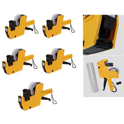 5PCS Yellow MX-5500 8 Digits Price Tag Gun with White w/ Red lines labels US