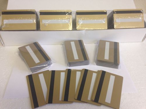 500 Gold CR80 PVC Cards - HiCo MagStripe 2 Track w/ Signature Panel - ID Printer