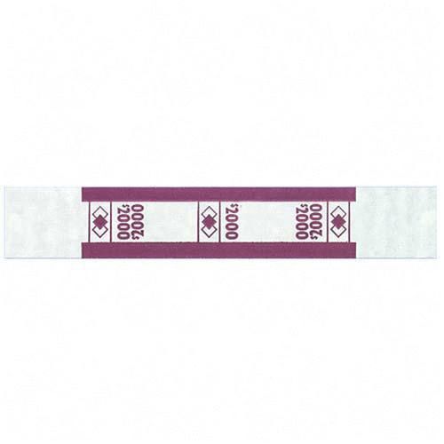 PM Company Self Adhesive White/Violet Currency Bands $2000 Value 1000 Bands per