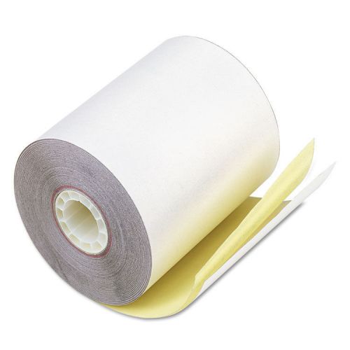 PM Teller Window/Financial Rolls, 3.25&#034; x 80 ft, White/Canary 60/Pack - PMC07685