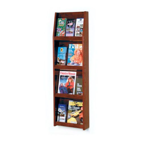 Wooden mallet ld 49-12 red mahogany 12 pocket wooden literature display rack for sale