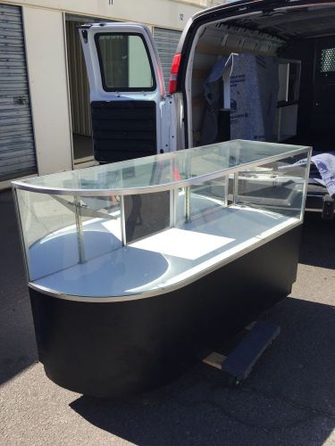 Curved glass showcases for sale