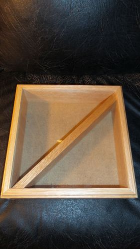 Flag Display Case Oak with Glass Front 12in x 12in