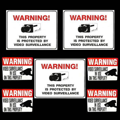 PARTY STORE SECURITY VIDEO CAMERA IN USE WARNING SIGNS+BEER COOLER DOOR STICKERS