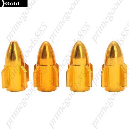 4 Car Missile Alloy Tire Valve Caps Stem Cap Covers Deal Free Shipping Gold