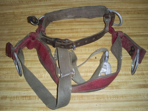 Klein tree saddle - used - d-rings - saw clip - attached lanyard - med - lg -gc for sale