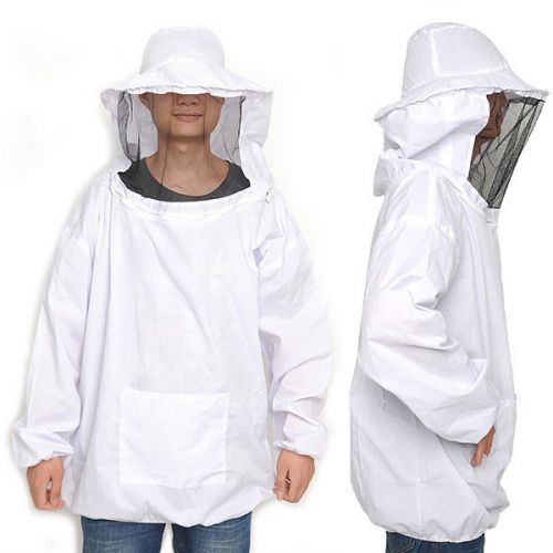 2x new beekeeping jacket veil keeping suit hat over smock equipment white for sale