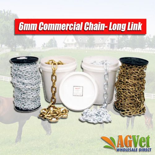 6mm Commercial Chain- Long Link- Hot Dipped - 25Kg/ Spool- 34.00Metres (6L-HD25)