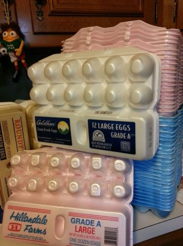 82 Egg cartons - used once - styrofoam , cardbord clean 12 count.