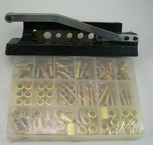 Air hose crimper, 102 pieces barbs, ferrules, male &amp; female threaded fittings for sale
