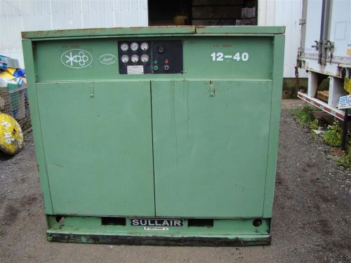Sullair rotary air compressor 40hp, 230/460v 3ph model 12bs-40h for sale
