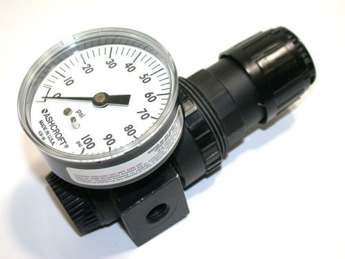 New master pneumatic air regulator 1/4&#034; npt r75-2 w gage for sale