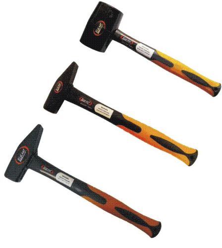 2x schlosserhammer din 1041(0,5+1,0kg)+gummihammer 570g ,fiberglas, bigleaf®,v53 for sale