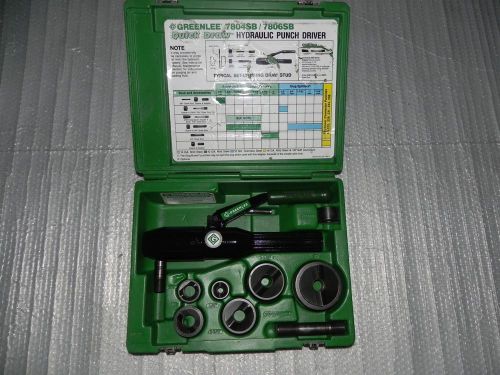 Greenlee 7806sb quick draw hydraulic punch kit 1&#034; to 2&#034; conduit w. case,767,746 for sale
