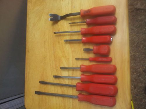 MAC TOOLS Lot of 10 used Screwdriver red hard handle