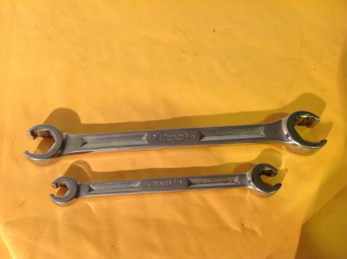 2 snap on tools streamlined flare nut open end wrenches 3/8&#034; 7/16&#034; 3/4&#034; 13/16&#034; for sale