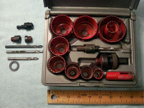 Vntg MATCO Tools Hole Saw Kit 13 Piece # HSV13K Made in USA