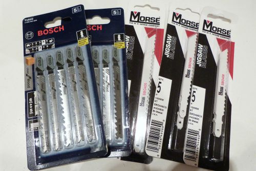 Lot of 3 packs of 5 MORSE USA made and 2 packs of 5 BOSCH Swiss made blades!!