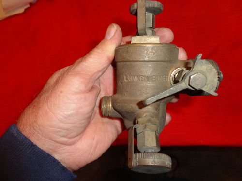 Old lunkenheimer 1l.h. one lung engine brass carburetor,nice shape for sale