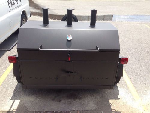 BBQ Grill Trailer Smoker Cooker Flipping Rack New Wood Burning